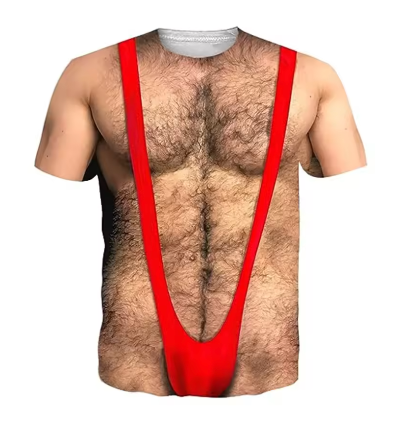 + BodyWave™ - Hairy Chest Swim Brief T-Shirt