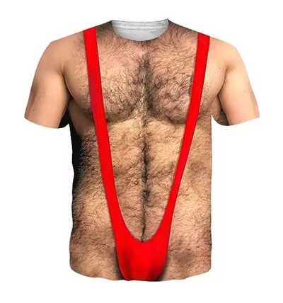 + BodyWave™ - Hairy Chest Swim Brief T-Shirt